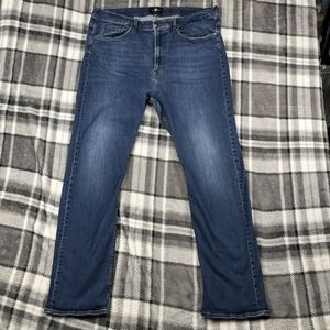 7 For All Mankind‎ The Straight Jeans Mens 40x32 Blue Medium Wash Stretch tag 42